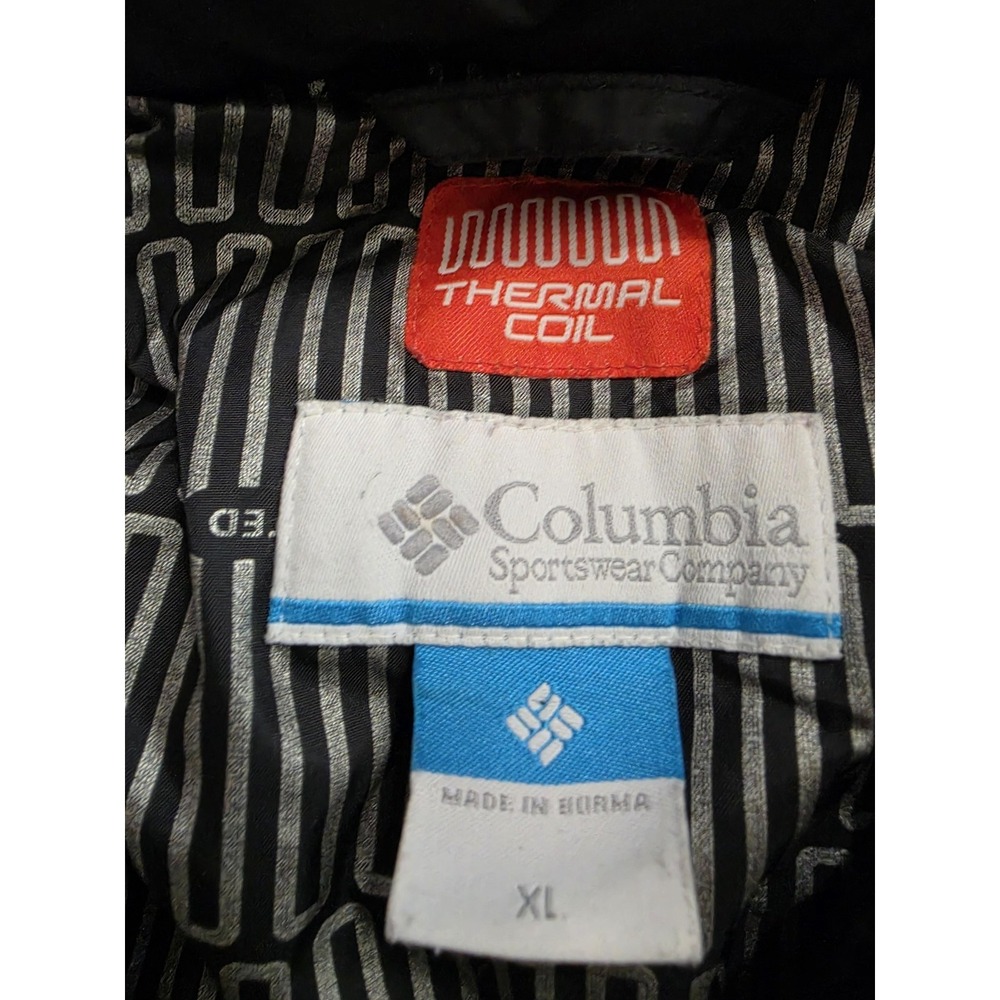 Columbia Jacket Womens XL Black Thermal Coil Puffer Hood Faux Fur Zip Hooded - Picture 2 of 7